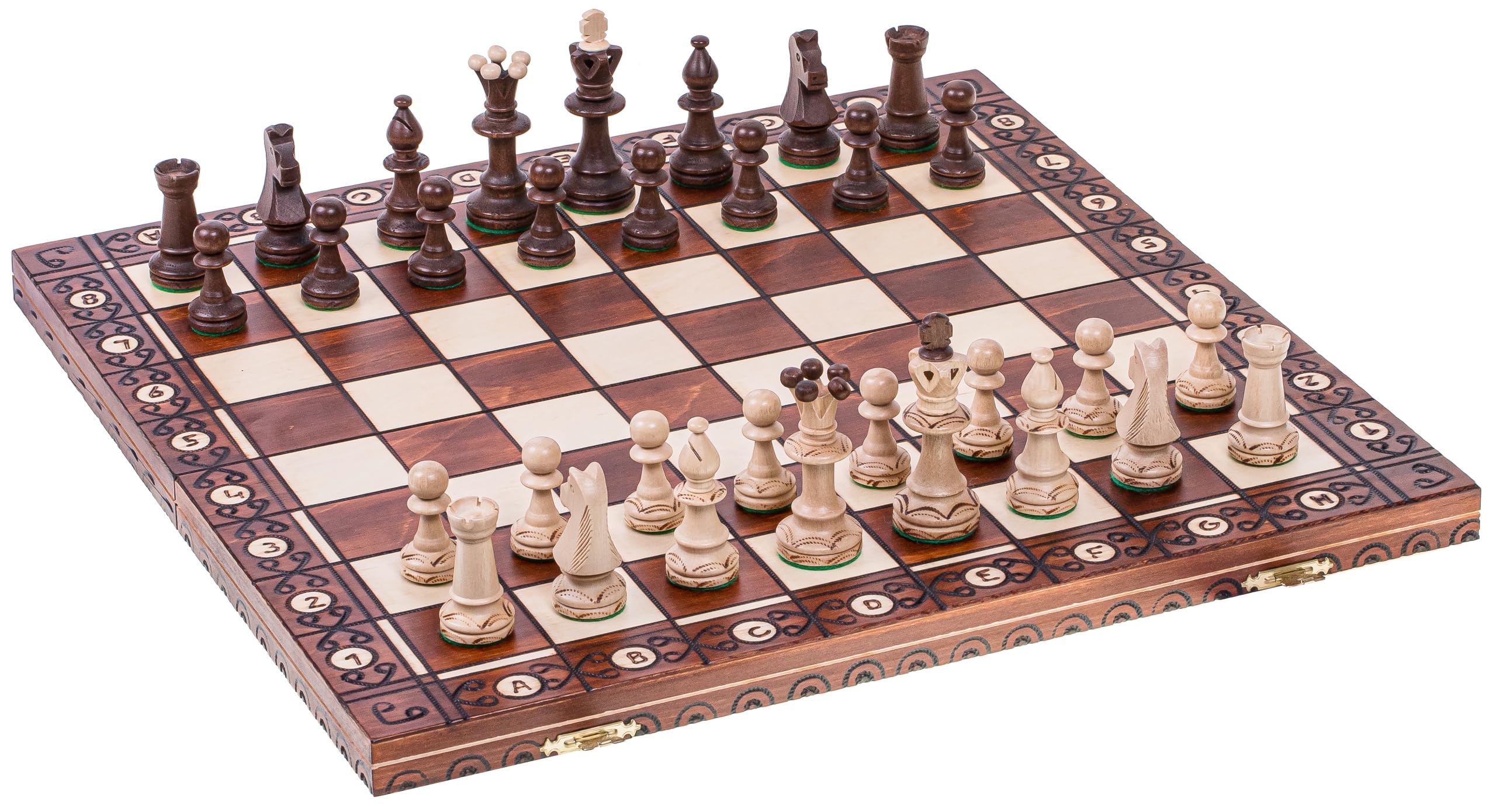 Scacchi in Legno SENATORE 41x41 cm Scacchiera Pezzi Appesantiti