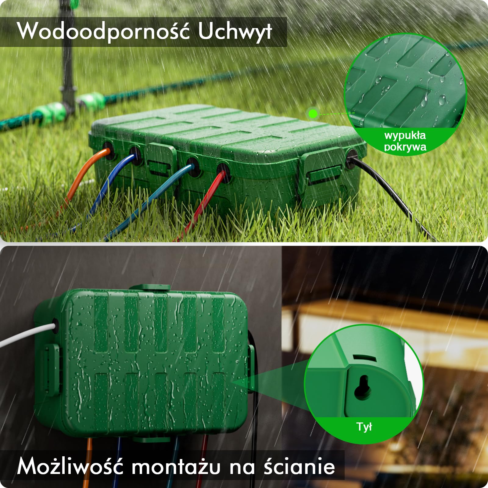 RESTMO Duża wodoszczelna skrzynka kablowa do użytku na zewnątrz
