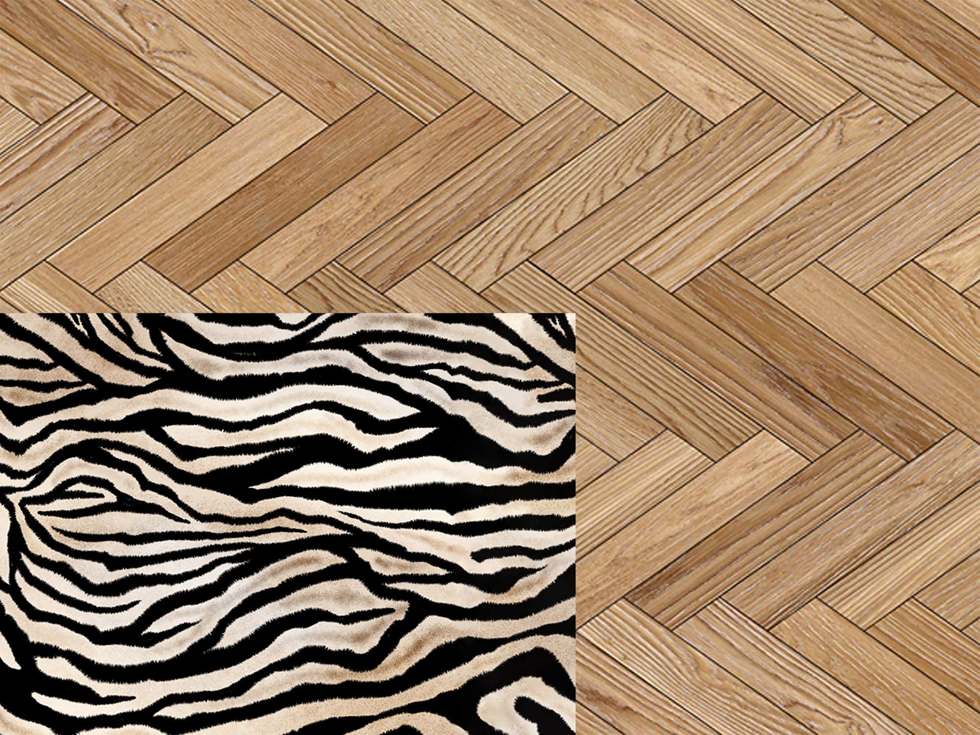 OEDIM Tapis Carpette Lino PVC Imitation Peau de zèbre pour Chambre | 95 x 95 cm | Moquette en PVC | Revêtement vinylique de Sol | Décoration de la Maison et Chambre | Plancher de Protection |