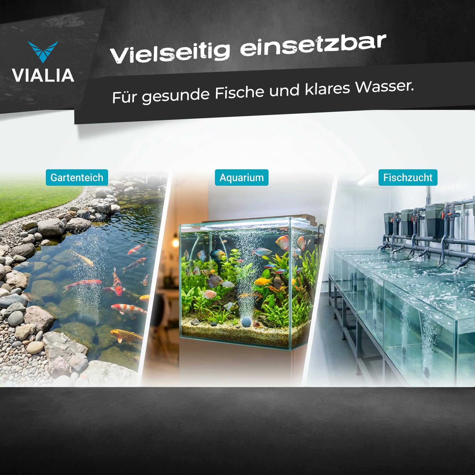 Luftpumpe ACO ölfrei, leise <60 dB, Aluminiumgehäuse, Luftkompressor für die Belüftung von Teich und Aquarium