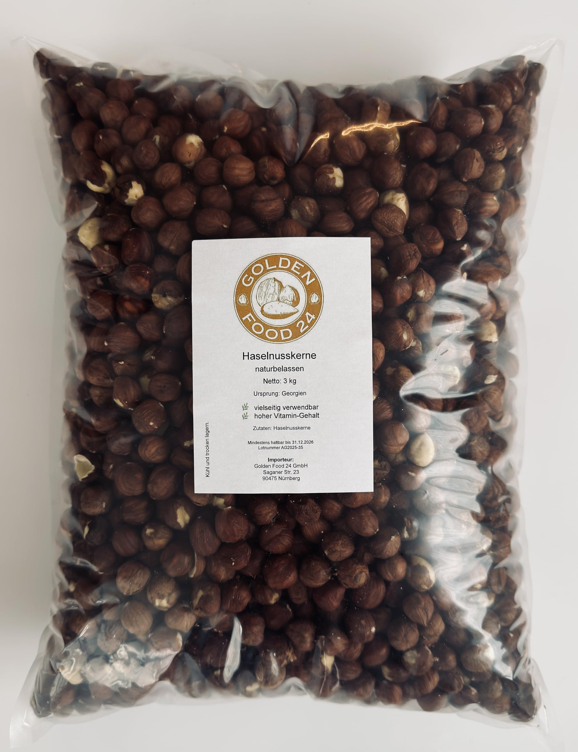 Haselnüsse 3 kg – ganze Haselnusskerne – naturbelassen
