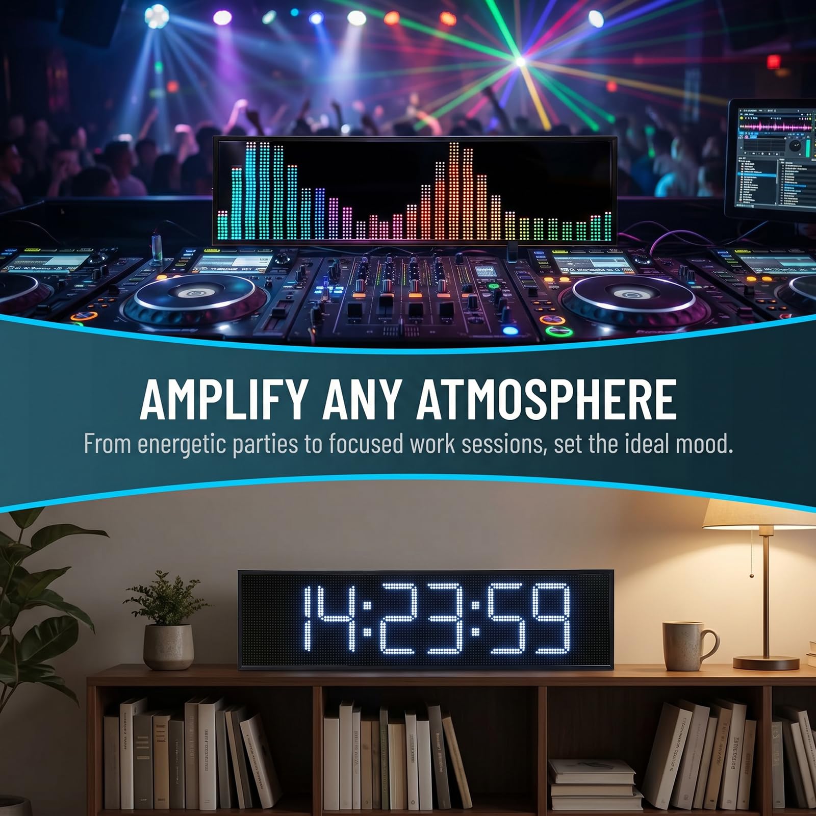 Analizador De Espectro Musical, Visualizador De Audio Doméstico con 36 Modos De Visualización Led, Sensor De Voz, Reloj De Alta Precisión Y Entrada Aux/micrófono para Pc Y Juegos.