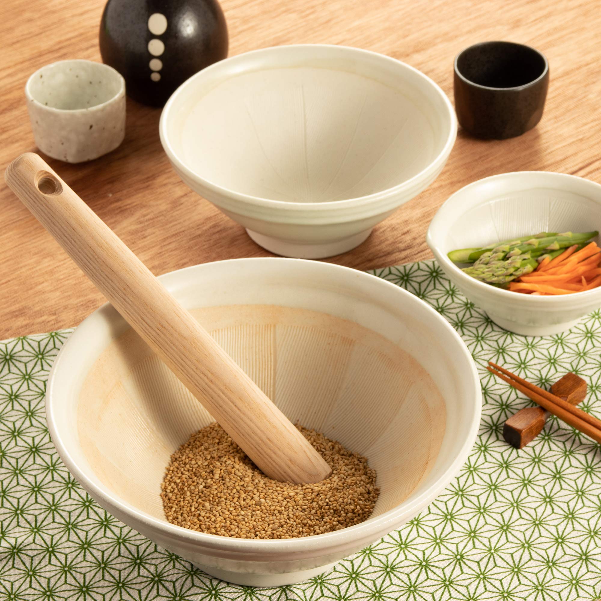 Amazon｜TAMAKI すり鉢 白 直径22×高さ9cm 1500ml 日本製 滑りにくい T
