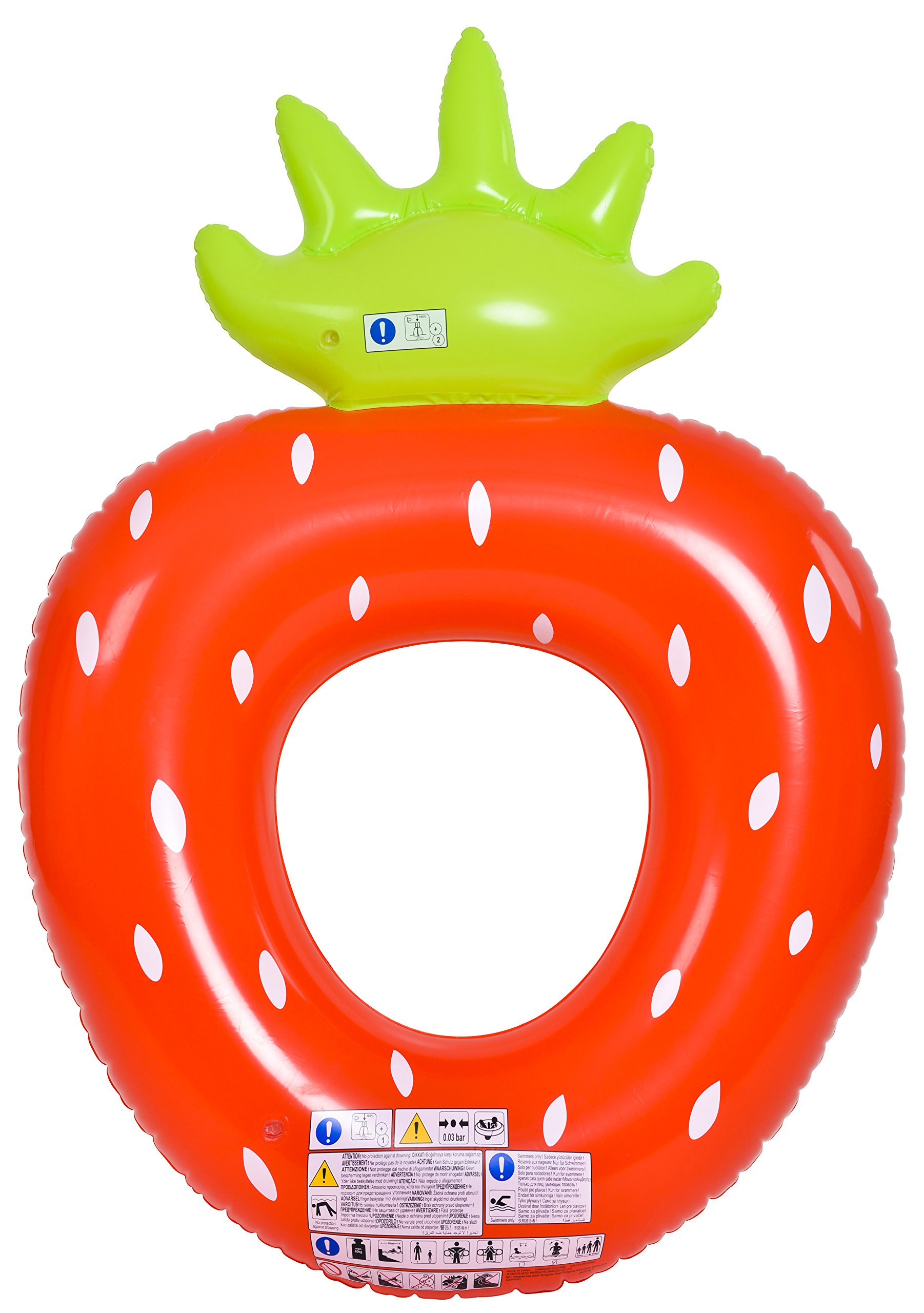 37342 Inflatable Float Strawberry, 16920388633199, Red