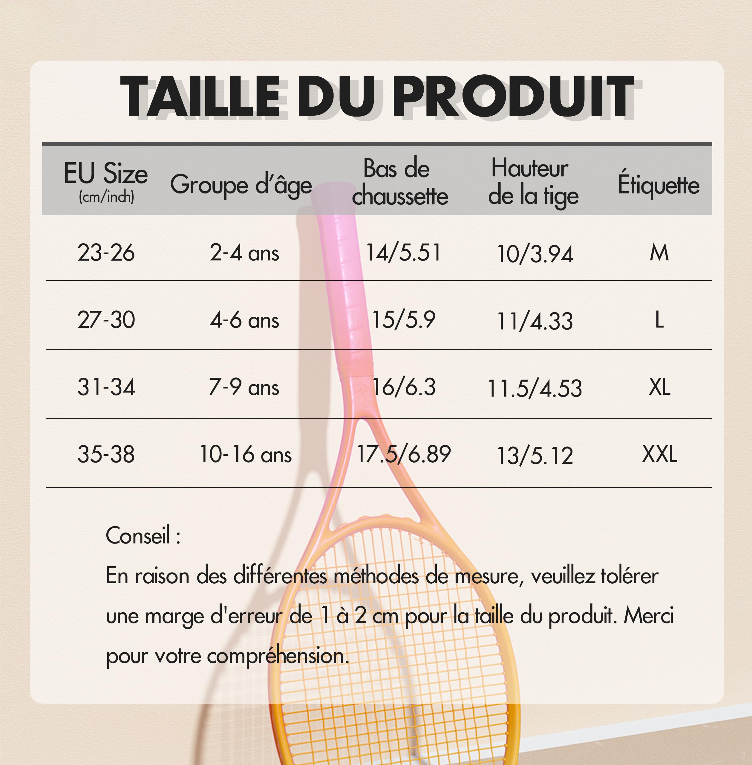 Lot de 12 paires de chaussettes de tennis unisexes en coton pour enfant garçon et fille