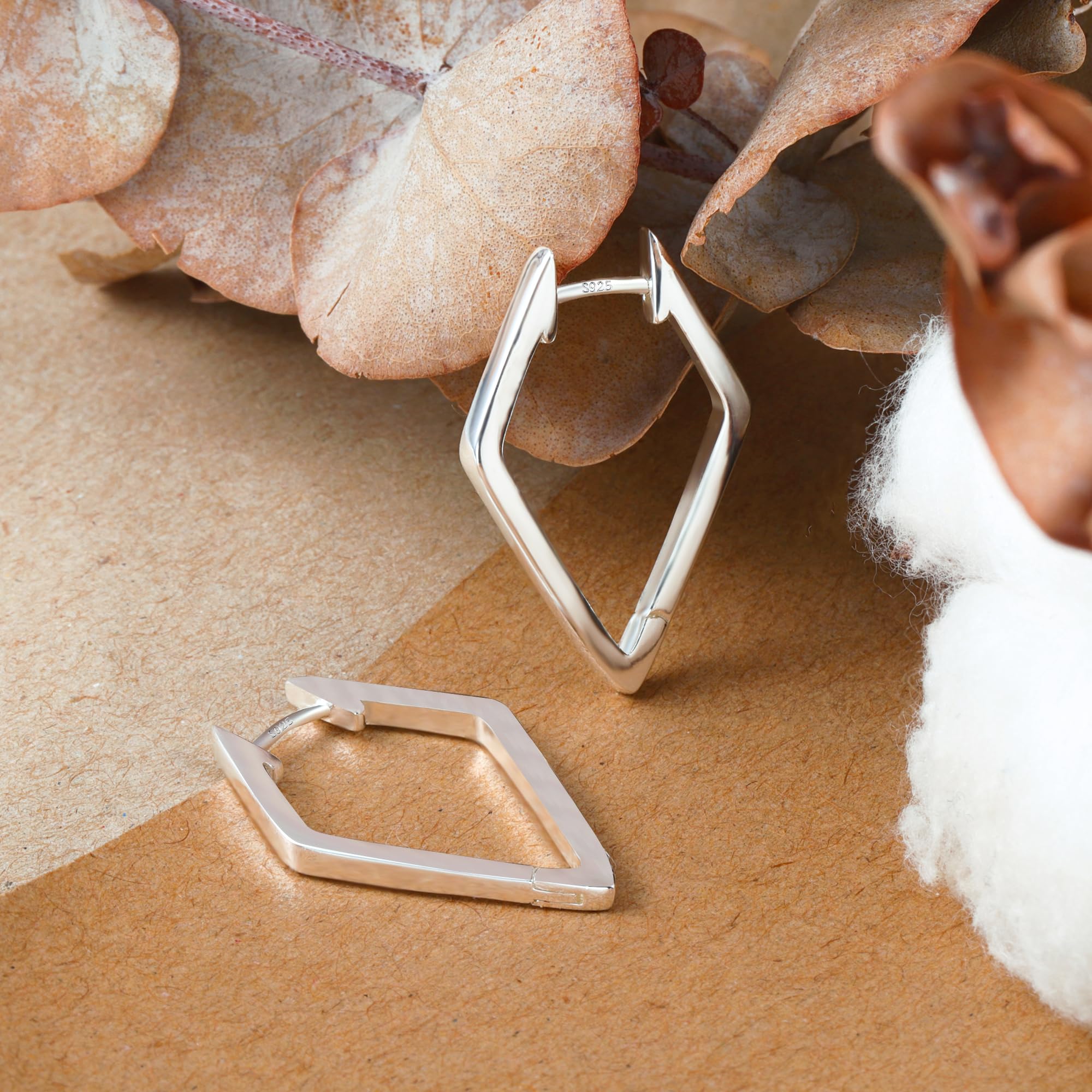 ALEXCRAFT Orecchini Donna Argento 925 a Cerchio Oro Placcato 14K/ Oro Bianco Cerchietti Piccoli con Confezione