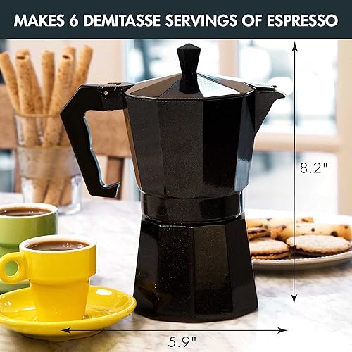 Miniatura 4 de Primula Cafetera clásica para café expreso y café, olla moka para café italiano y cubano, cafetera Greca, cafeterías, 6 tazas de espresso