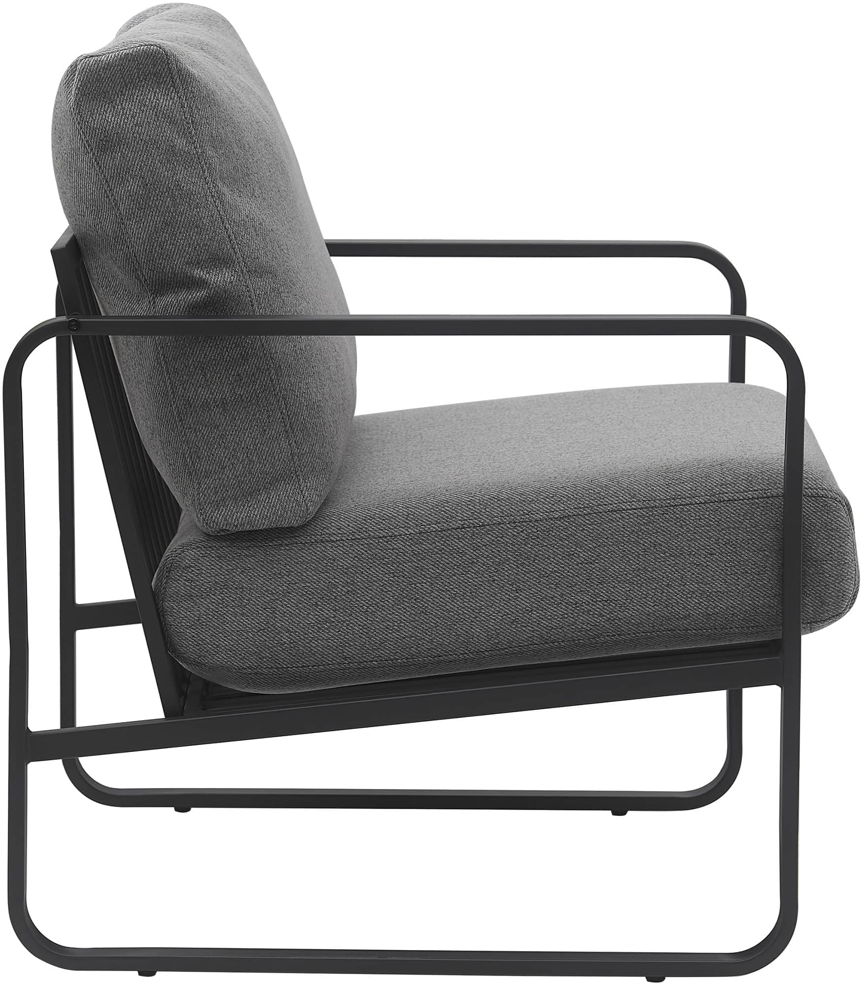 CLP Lounger Manea I Relaxsessel Kunstleder Oder Stoff Bezug I Mit Stabilem Metallgestell I Gepolsteter Clubsessel, Farbe:dunkelgrau, Material:Stoff