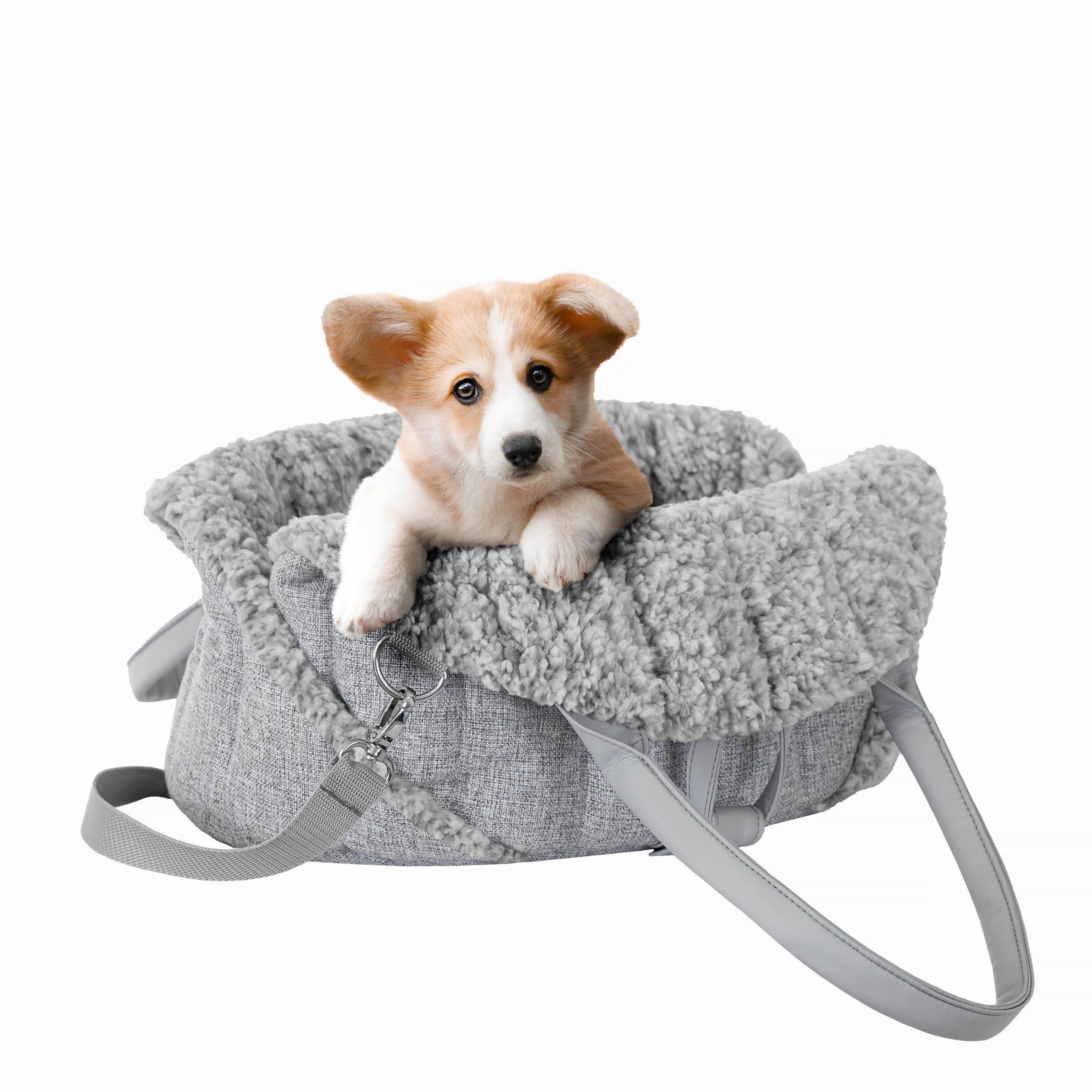 Bolsa para perros, portabebés, bolsa de transporte, para mascotas, altura regulable, accesorios para perros, caja de transporte, 47 x 29 x 32 cm, cenizas Inari
