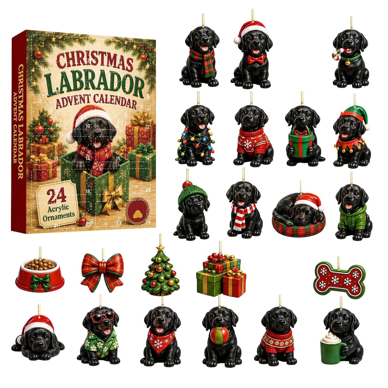 Labrador Dog Advent Calendar 2026, 24 Day Christmas Holiday Countdown — image 1