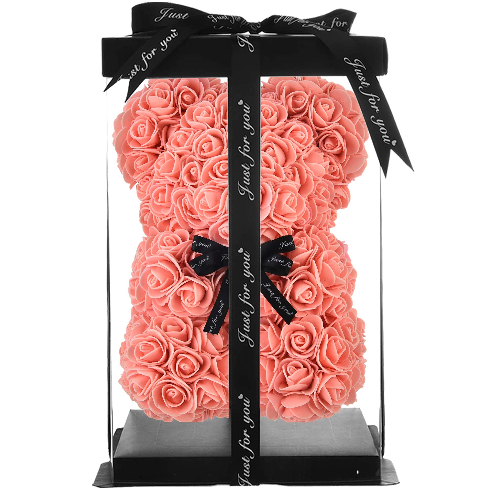 Orsacchiotto Di Rose Rosa Con Scatola – Regalo Romantico Per Mamma, Fidanzata O Moglie – San Valentino, Compleanno, Festa Della Mamma