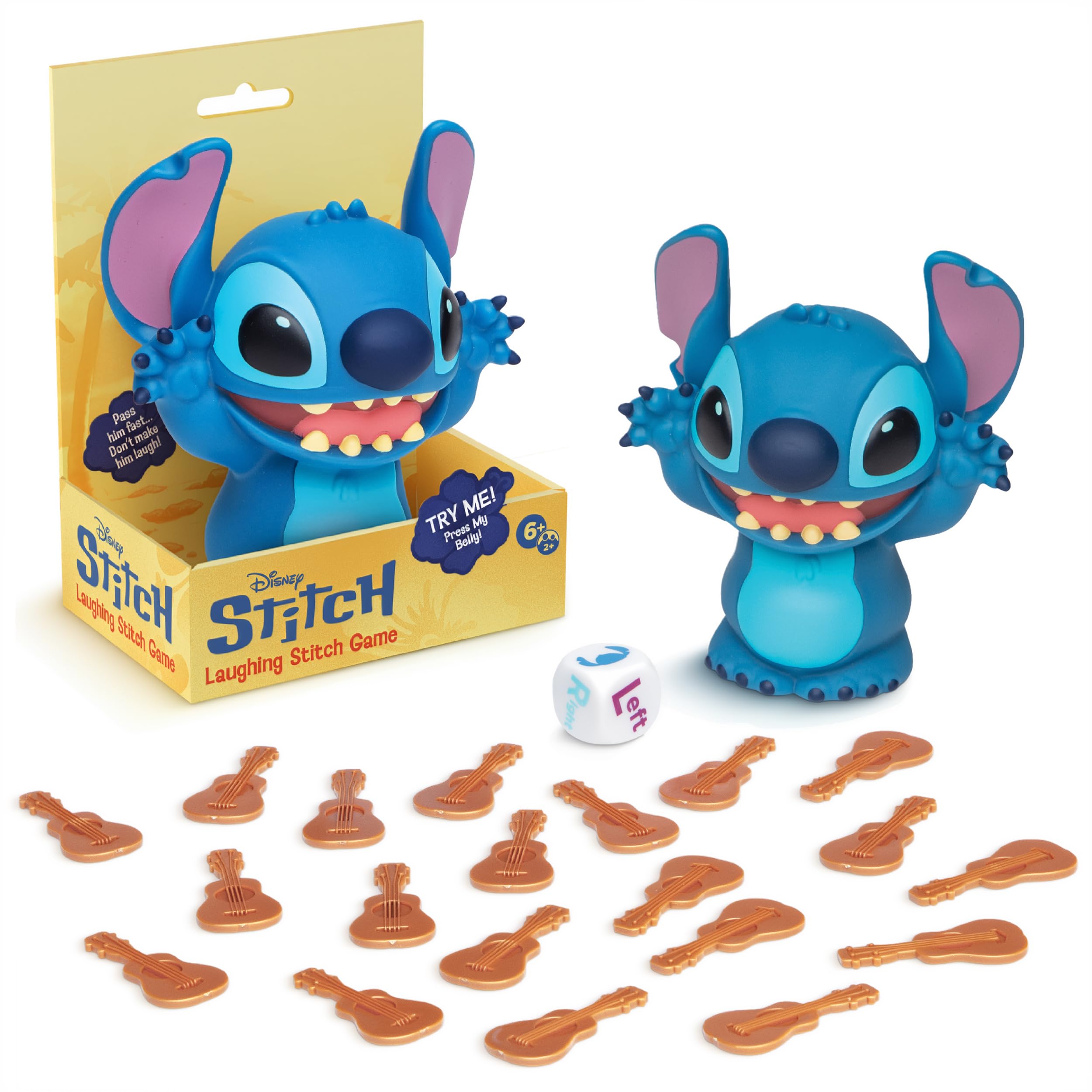 Goliath – Disney Laughing STITCH Game – Juego de Mesa Divertido para Niños 6+ Años – Velocidad & Reflejos – Stitch Electrónico con Sonidos, Dado y Fichas – Para Familia– 2+ Jugadores – Pilas Incluidas
