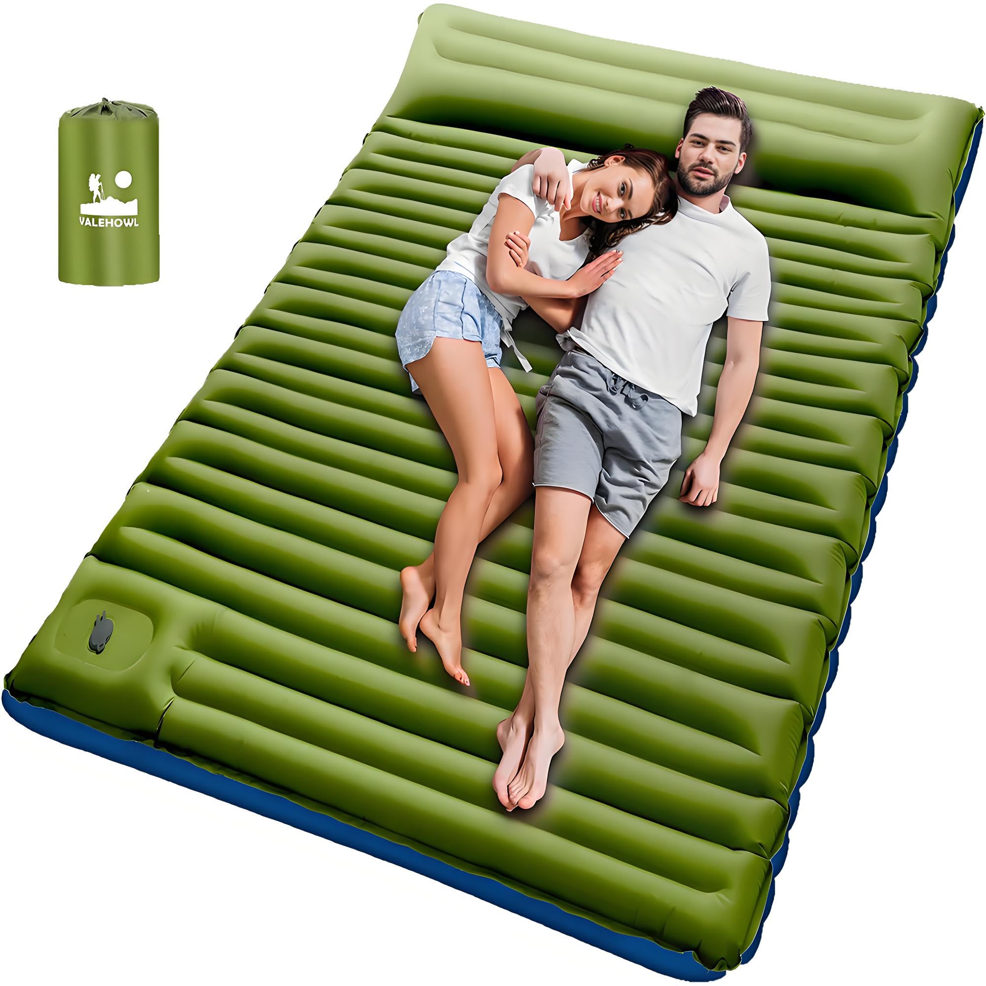 VALEHOWL 10CM Dicke Camping Isomatte Selbstaufblasend mit Inneren Bandstruktur– R-Wert 4,0 für 4 Jahreszeiten, Langlebige wasserdichte Aufblasbare Luftmatratze für Rucksackreisen, Trekking, Outdoor