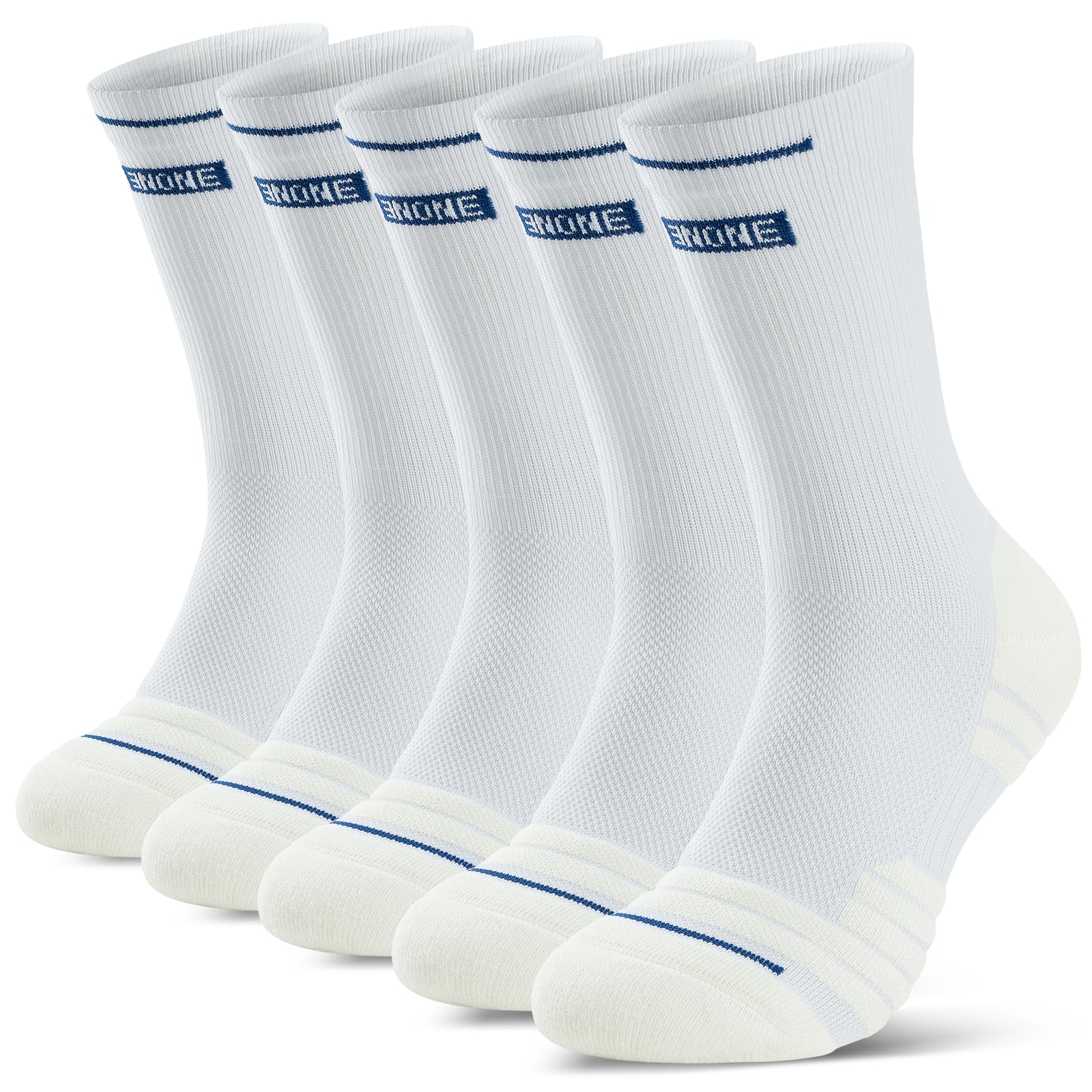 RUIXUE Mens Sports Hiking Socks, Breathable Walking Socks Cushioned Anti Blister Crew Sock Outdoor Multi Performance Sock for Trekking Running (5 Pairs/6 Pairs)