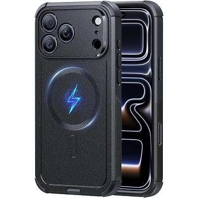ESR for iPhone 17 Pro Max Phone Case, 23ft Military-Grade Drop Protection, Shock-Absorbing Rugged Cover, MagSafe Accessories Compatible, Cyber Series, Black