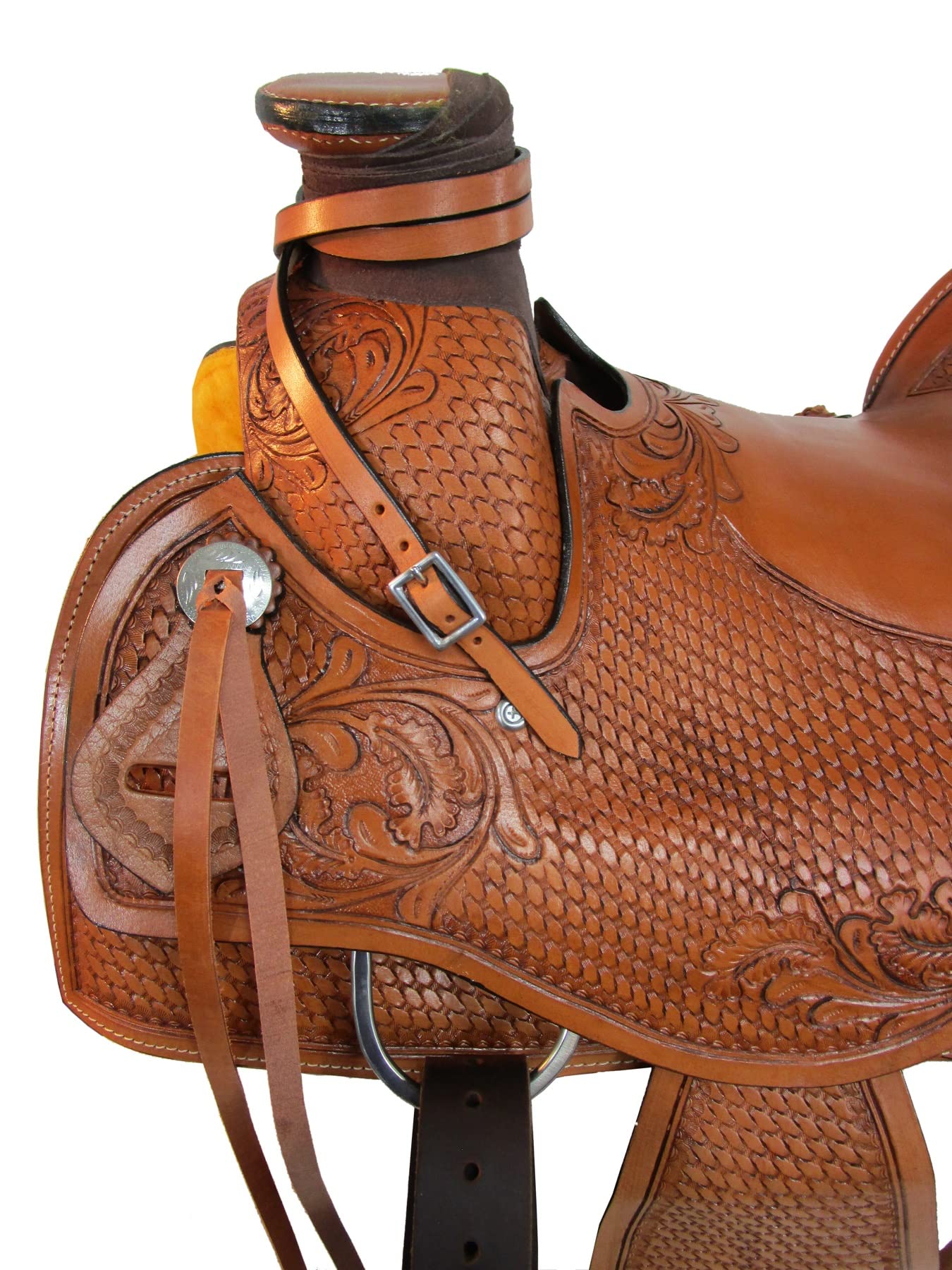 Selle Western Hulara 14 Pouces - Barrel Racing Et Trail - Cuir Sans Arçon