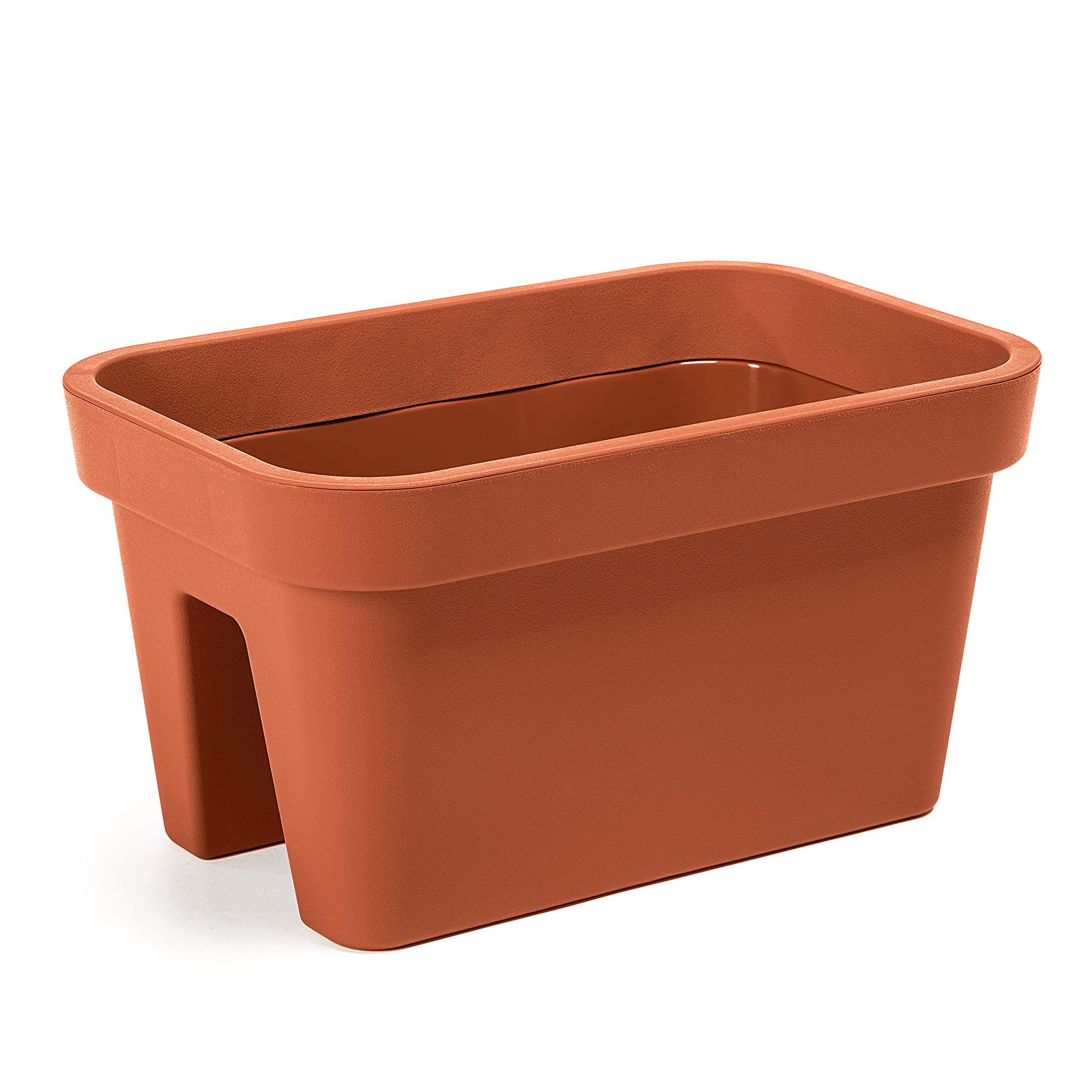 Gordanluk Railing/Terrace Flower Box Balcony Flower Pot Planter Herb Home Garden Balcony Patio Garden Hanging Outdoor Window Pot Railing planter flower crown (45cm, Terracotta)