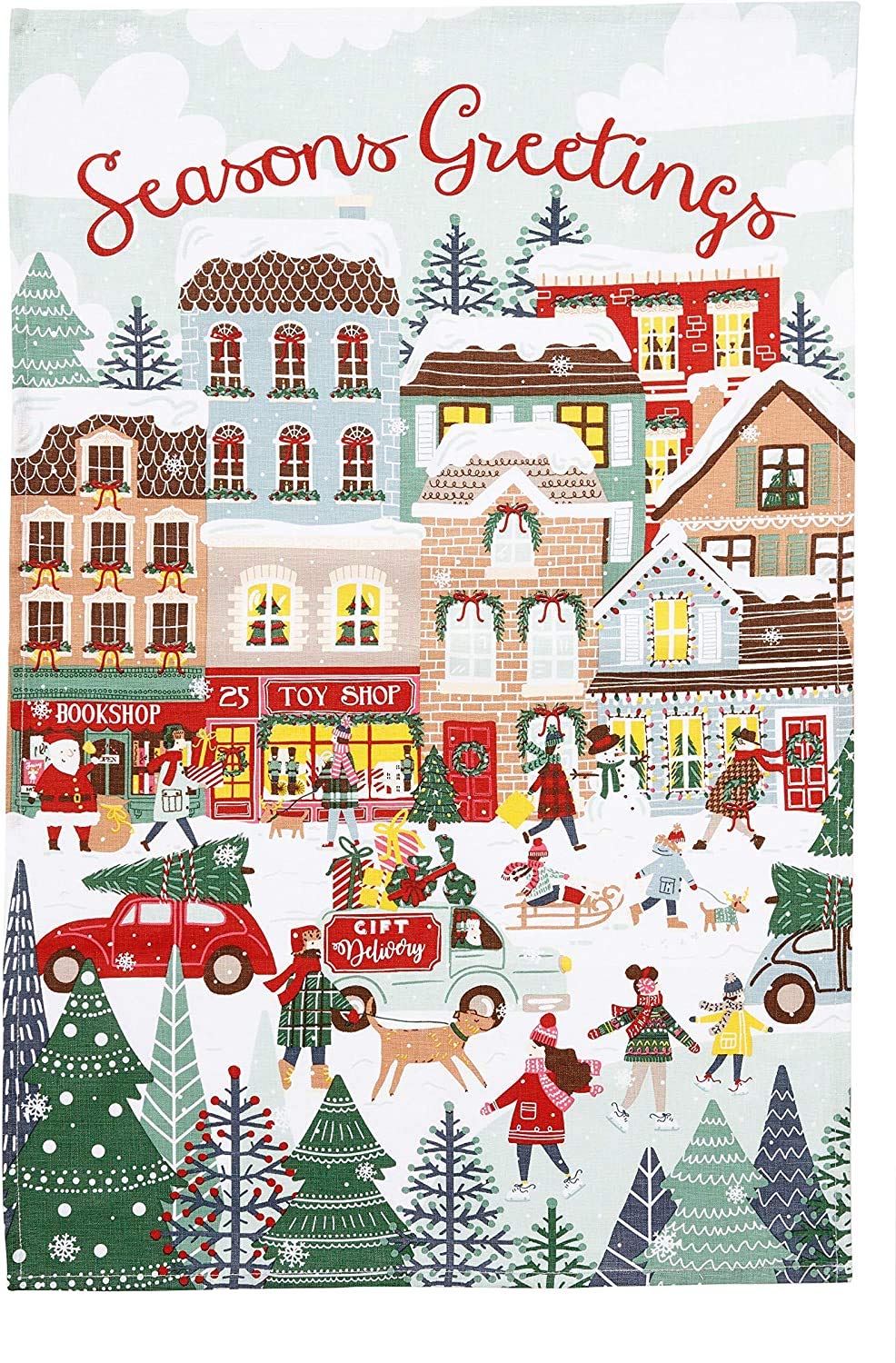 Ulster Weavers Multicolour Cotton Tea Towel - Christmas Shopping (100% Cotton, )