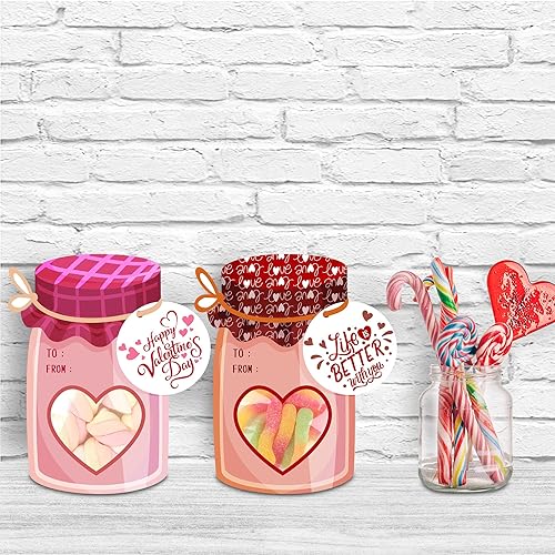 Miniatura 6 de Sawowkuya 50 tarjetas del día de San Valentín, bolsas de dulces, tarjetas de regalo para el día de San Valentín, tarjetas de intercambio para