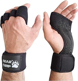 Bear Grip, Guanti da allenamento aperti per CrossFit, bodybuilding, calisthenics, sollevamento pesi