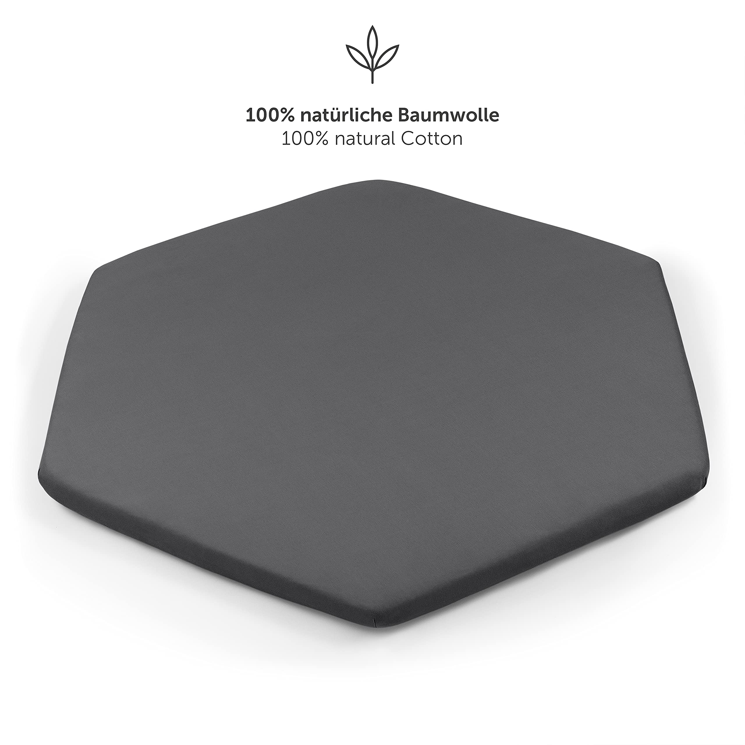 Laleni Lenzuola Culla Neonato - Lenzuola Lettino - Lenzuola Carrozzina Neonato - Coprimaterasso Culla con Angoli Elastici - Coprimaterasso Lettino 100% Cotone - Antracite - Box a 6 lati 100x115cm