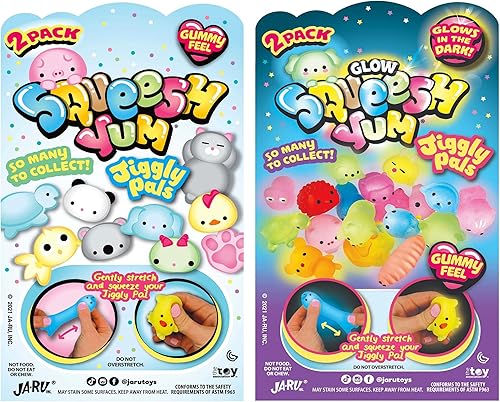 Miniatura 7 de JA-RU Mochi Squishy Animals Jiggly Toys (paquete de 6, 12 piezas) Mini escritorio Kawaii Squishies para mascotas. Cosas lindas para adolescentes.