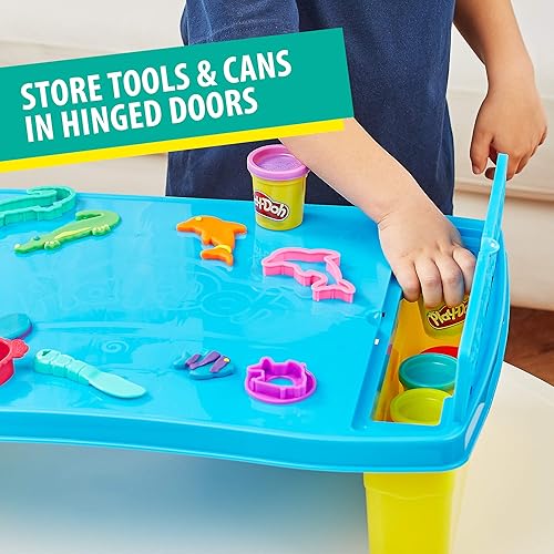 Miniatura 4 de Play-Doh Play N Store - Mesa de juegos para niños para actividades de arte y manualidades con 8 colores no tóxicos latas de 2 onzas exclusivo de