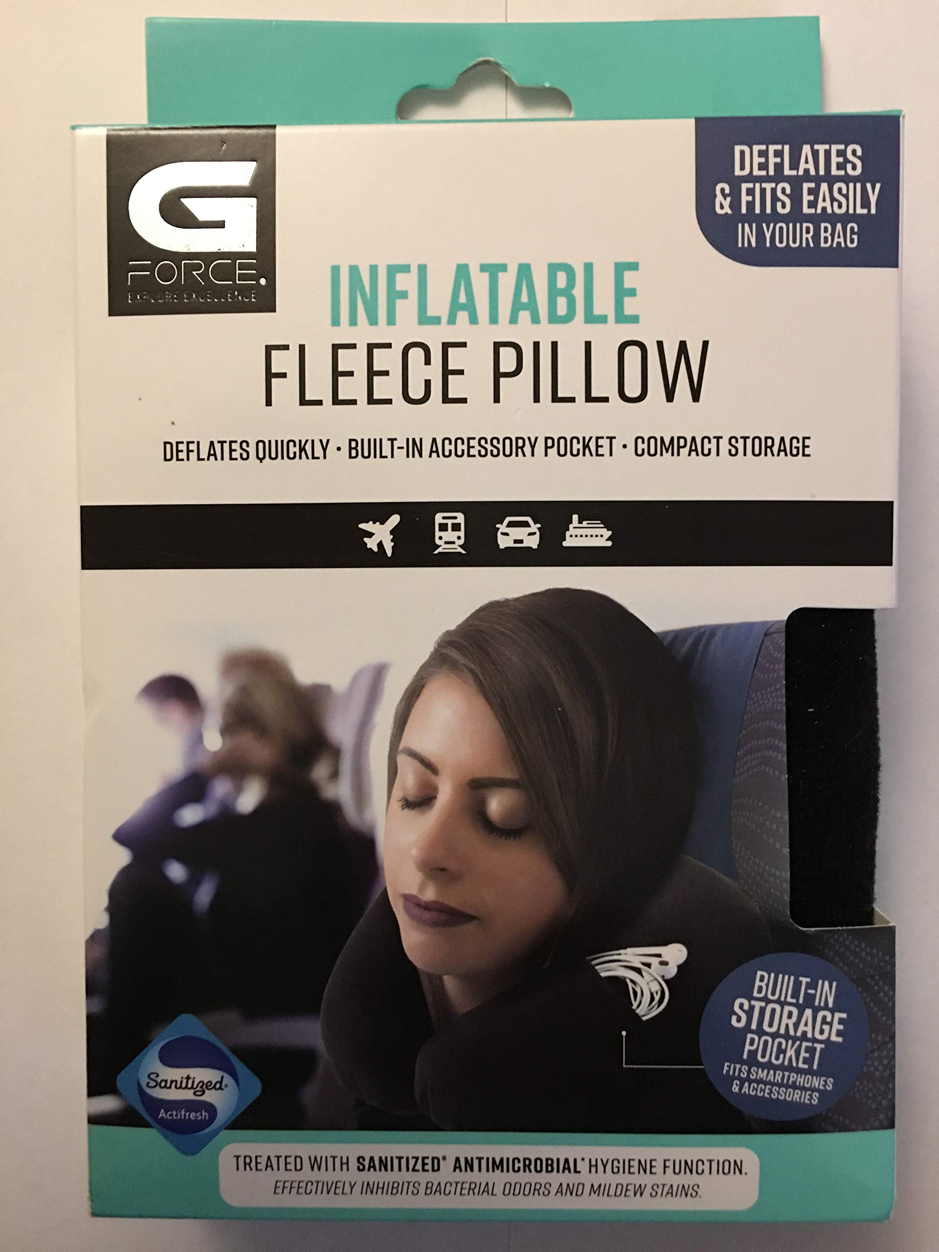 G FORCE Inflatable Fleece Pillow (BLK)