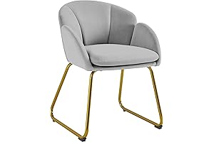 Silla de tocador de terciopelo con forma de flor de Yaheetech, moderna...