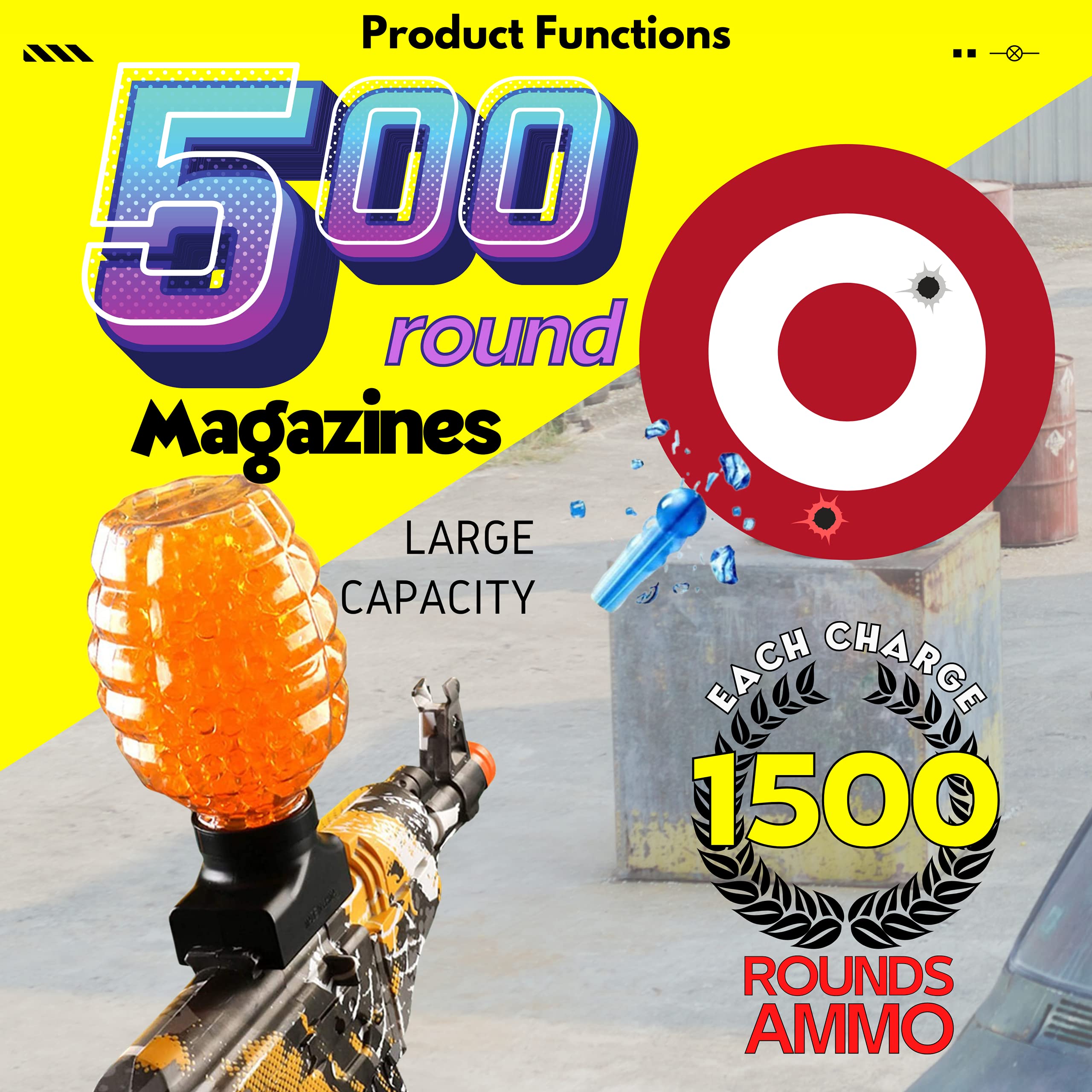 Gel Ball Blaster, NEOPAPA AK47 Electric Toy Foam Splatter Ball Blasters