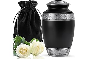 YATSKIA Black Monumental Urn: A Reverent Vessel for Cherished Memories