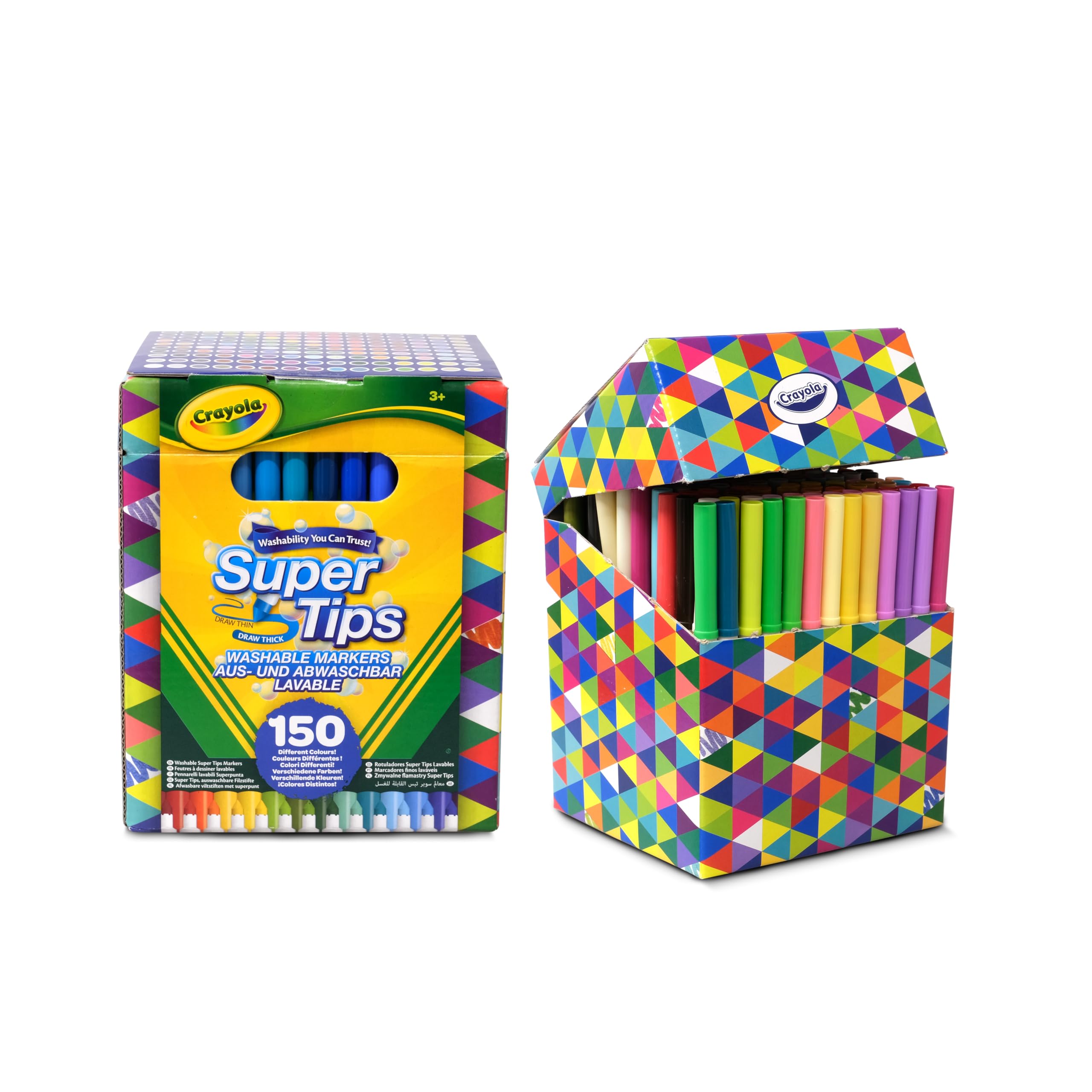 CrayolaSuper Tips Washable Medium Tip Markers Pack of 150 Assorted Colours, All Different, Recommended Age: from 3 Years, 58-5152