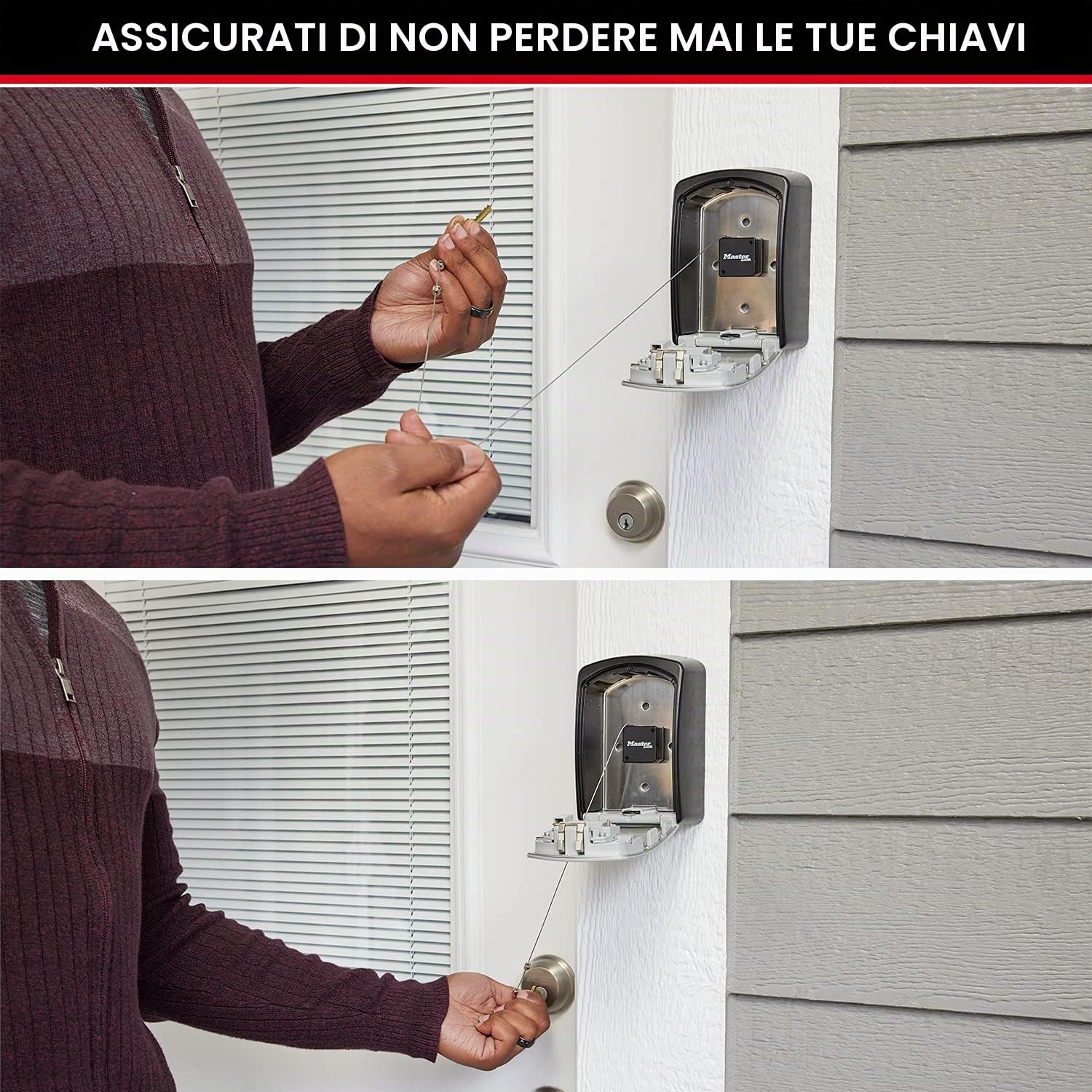 Master Lock 5490EURD Cavo Retrattile per Mini casseforti per Chiavi, da 91 cm, Nero, 0 cm x 0 cm x 0 cm