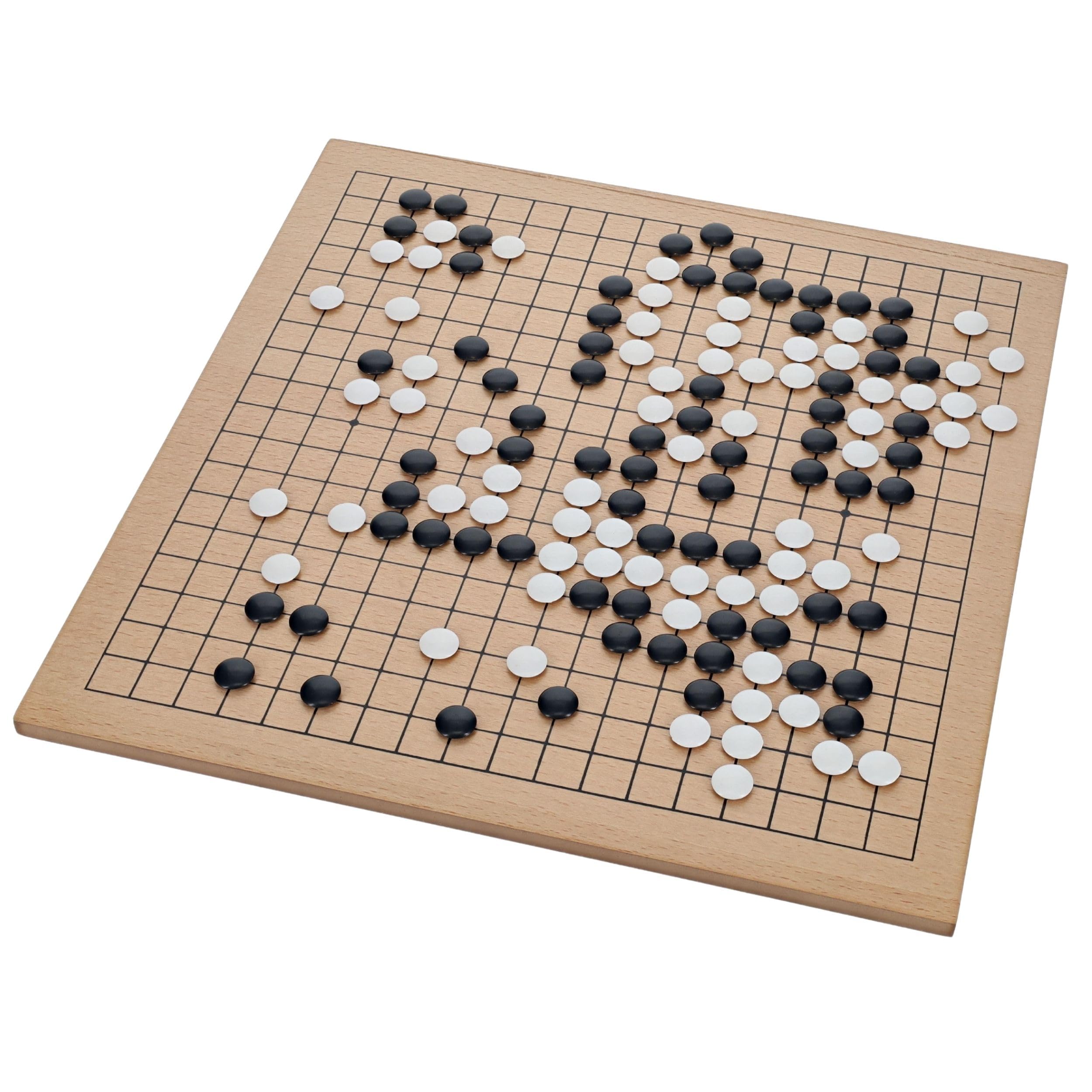WE Games Go Game Set 11.75 Inch - Traditional Go Set with Light Wooden Board 19 Tiles, Wood Veneer Goban, Strategy Board Games for Adults, Go Board