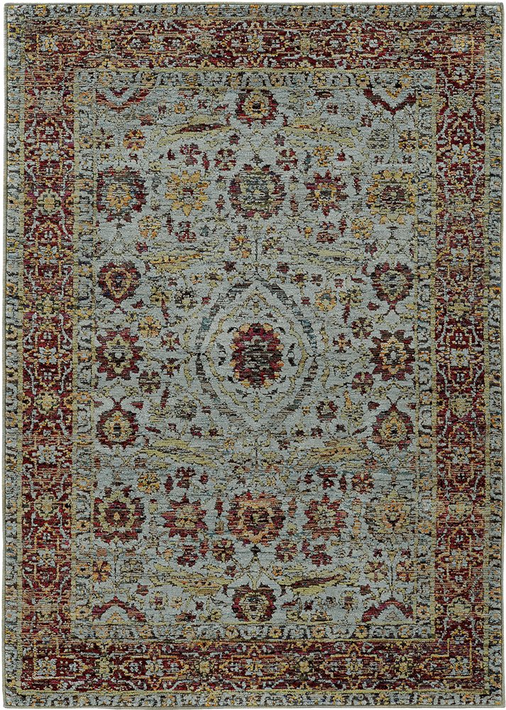 Oriental Weavers Andorra 7155A Blue and Red Area Rug 1'10" X 3' 2"