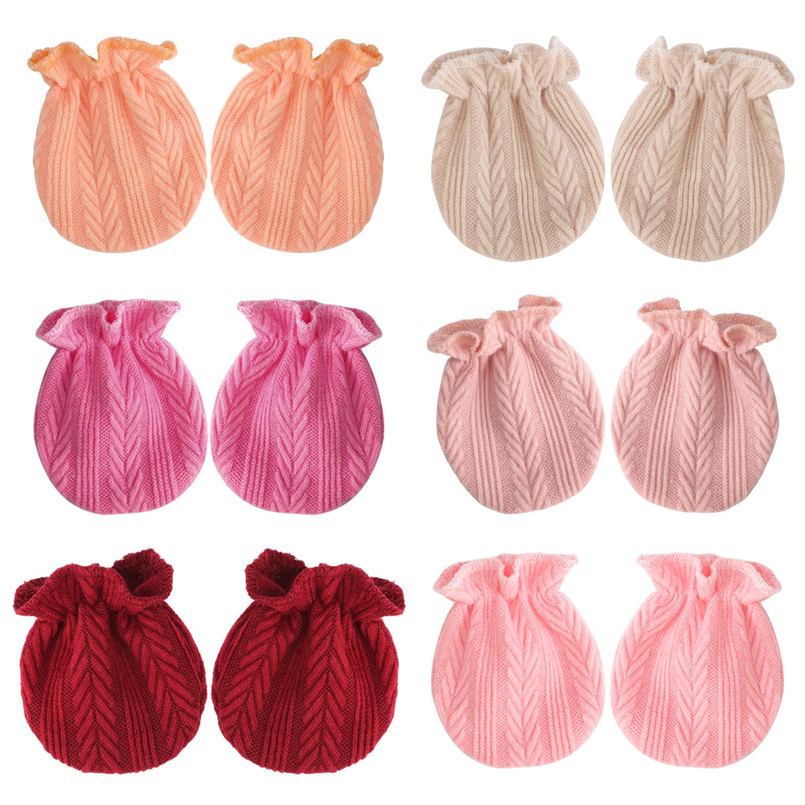 DRESHOW Newborn Baby Mittens Infant Gloves No Scratch Mittens Cotton Gloves for 0-6 Months