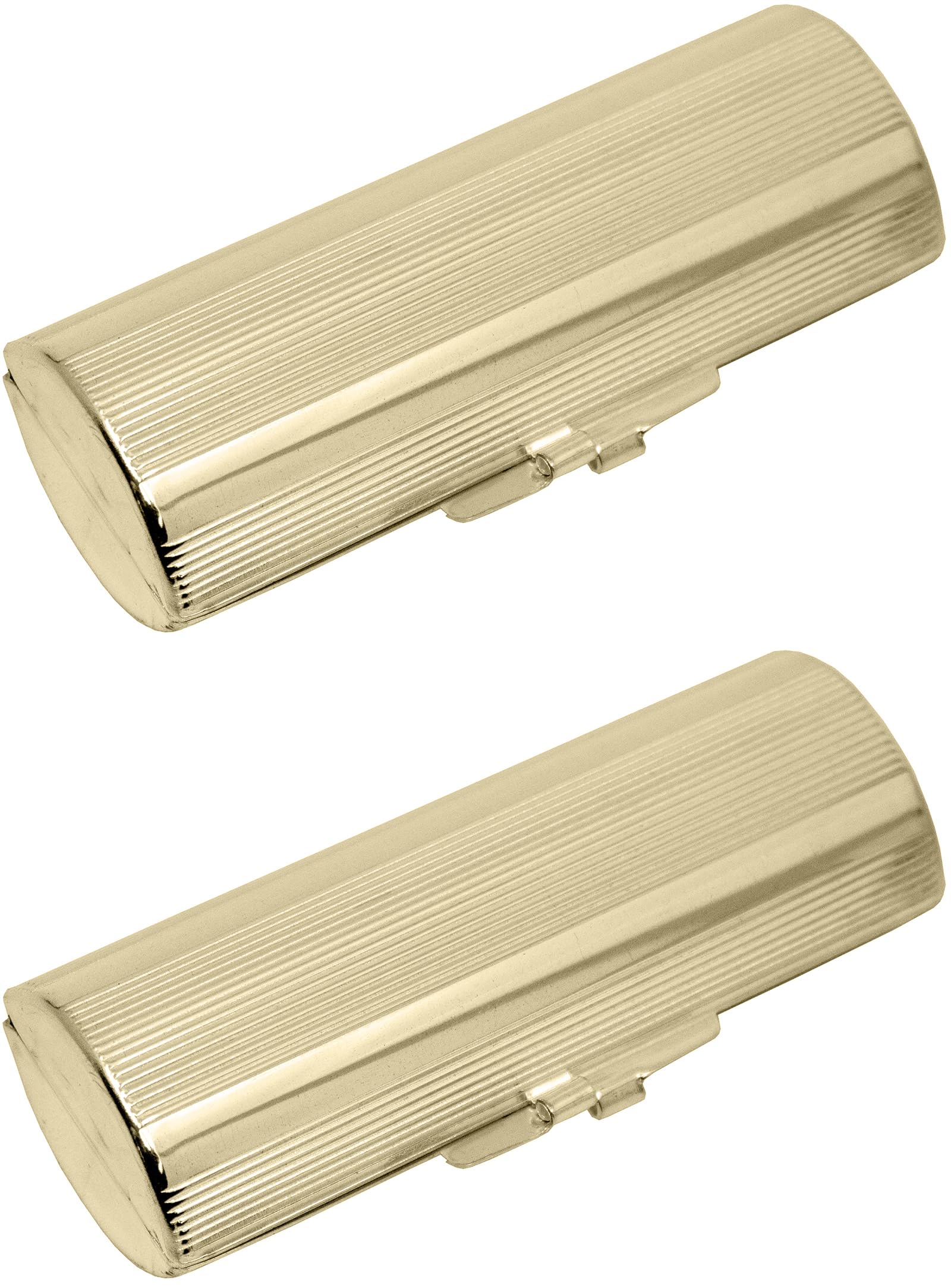 Stephanie Imports Set of 2 Capsule Shaped Lipstick Cases (Gold Ridges)