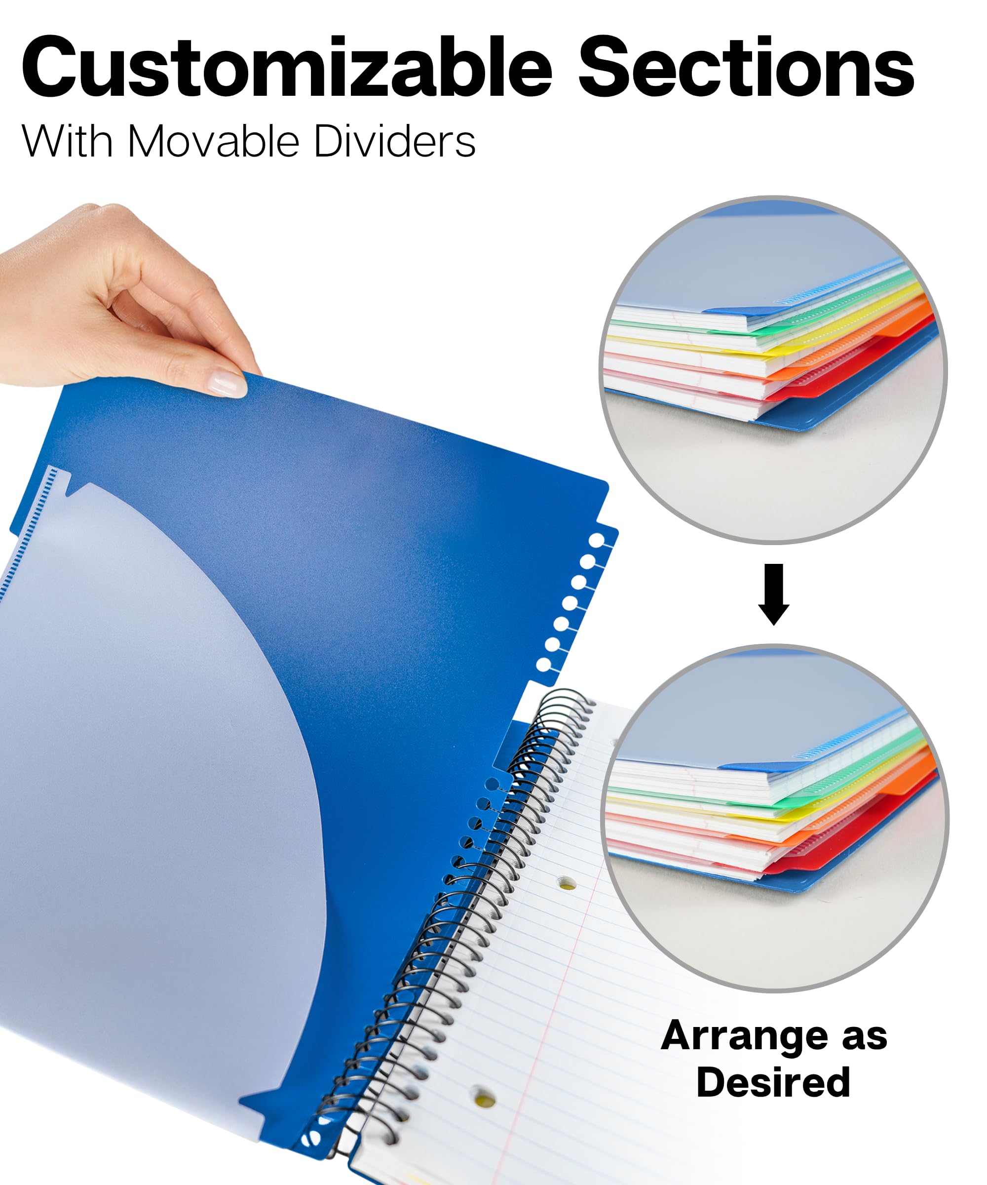 Notebook With Dividers Dunwell 5-Subject Spiral Notebook - College ...