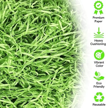 1/2 LB Easter Grass Basket Filler Recyclable Paper Shred for Easter Basket Filler Creative Eggs Decor Gift Wrap Crinkle & Filler Paper