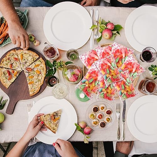 Miniatura 225 de COQOFA 100 bolsas de regalo de estrella rosa de 7 x 12 pulgadas, bolsas de regalo de celofán, bolsas de regalo de fiesta, bolsas de plástico Rosado