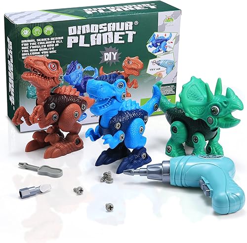Miniatura 7 de GUAKAWOO Juguetes de dinosaurio para niños de 3 4 5 6 7 y 8 años juguetes de dinosaurio para desmontar de Navidad juego de juguetes de construcción