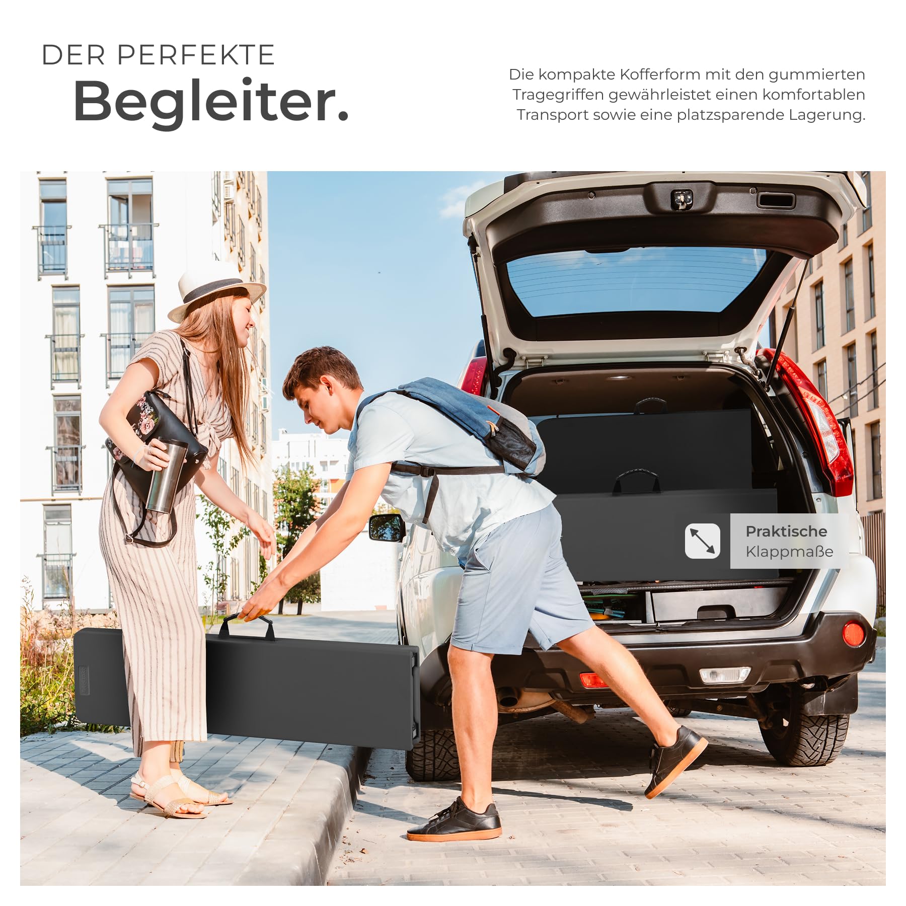 TecTake® wetterfeste Campingtischgarnitur für 8 Personen, Bank bis 250 kg belastbar, klappbar, wetterfest, robuster Kunststoff, Camping Set, Tischset, Outdoor Tischgarnitur, Campingmöbel – anthrazit | Bis zu 8 Personen, robuster Kunststoff, 500 kg Belastb