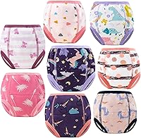 MooMooBaby 8-Pack Cotton Potty Training Pants for Toddlers Boys Girls 2T-9T Absorbent Reusable Underwear