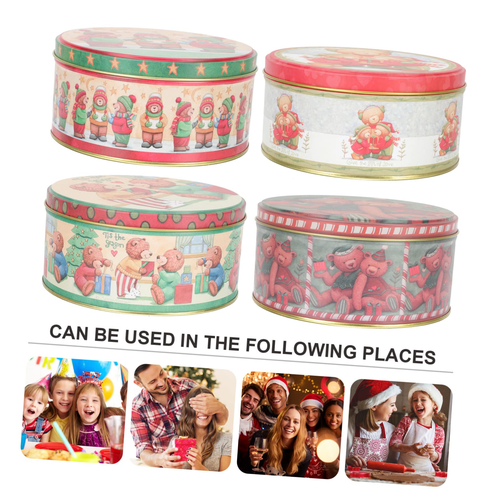 IMIKEYA 2 Sätze Vorhandenes Angebot Weihnachtssüssigkeiten Set Geschenkkartons Weihnachten Cupcake-boxen Keksdose Festival-süßigkeiten-fall Cartoon-süßigkeiten-fall Weißblech 4 Stück * 2