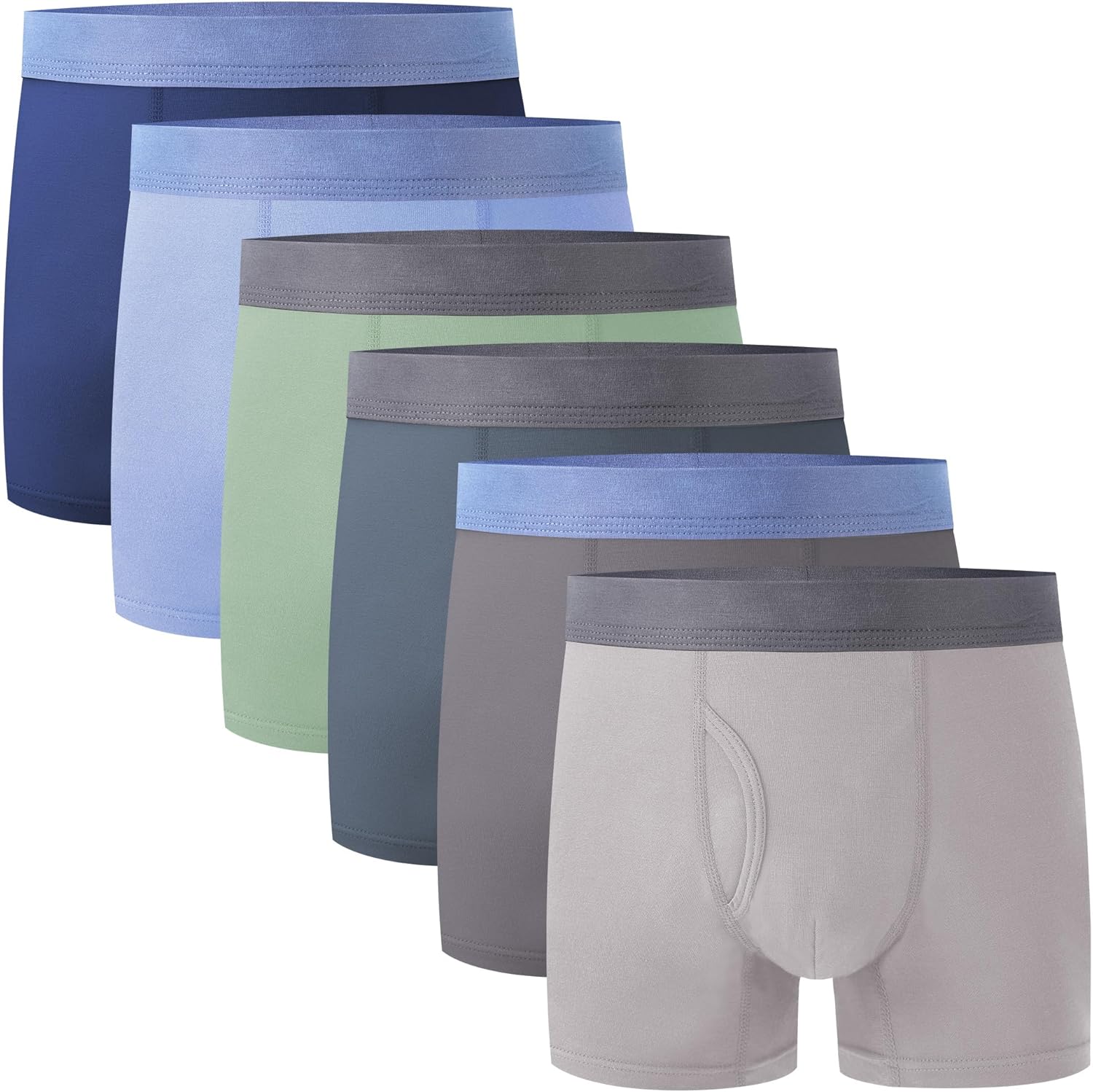 BAMBOO COOL Boys' Boxer Briefs 6-18Y Underwear Moisture-Wicking Lightweight and Ultra Soft 6-Pack