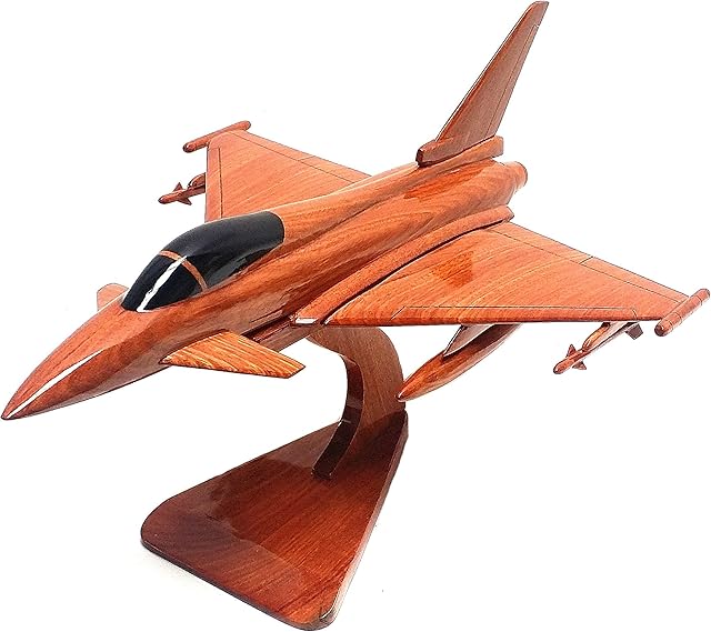 Eurofighter Typhoon EF2000 RAF German Air Force Italian Air Force Spanish Air Force Multirole Fighter Military Aircraft - Wooden Executive Desktop Model.