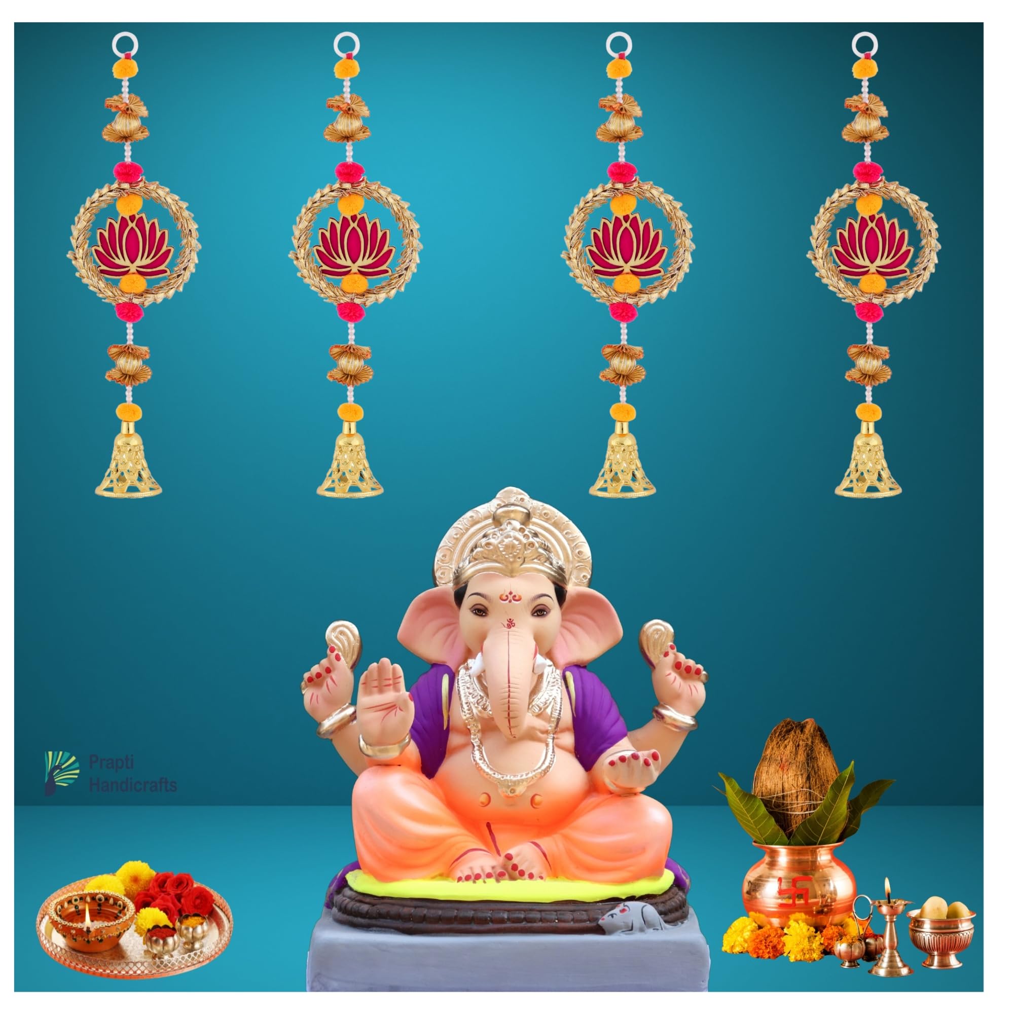 Handmade Lotus Wall Hangings - Diwali Decor -7 Handmade Lotus Wall Hangings - Diwali Decor -7