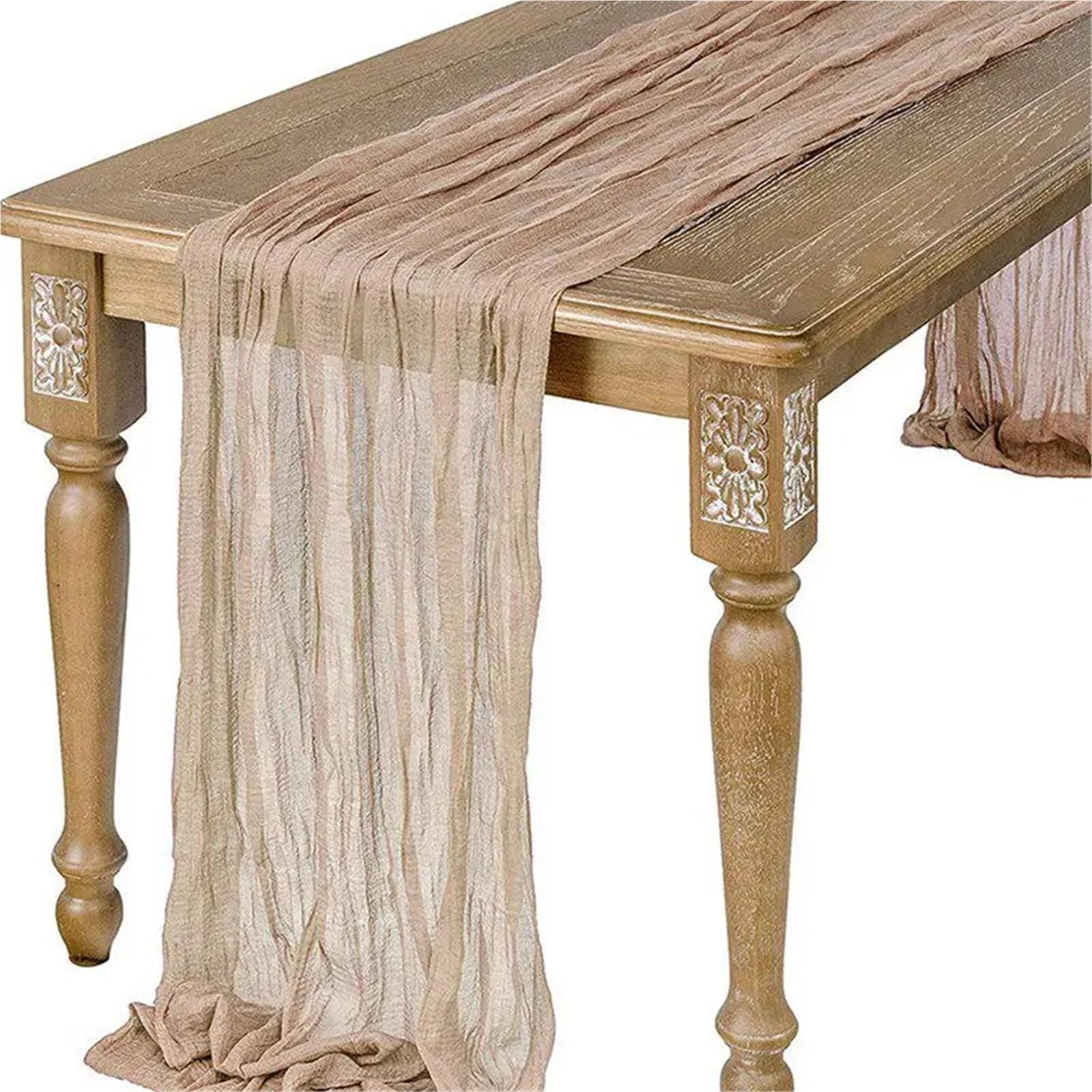 Semi Sheer Gauze Table Runner Sage Cheesecloth Setting Dining Vintage Wedding Decoration Banquets Decor