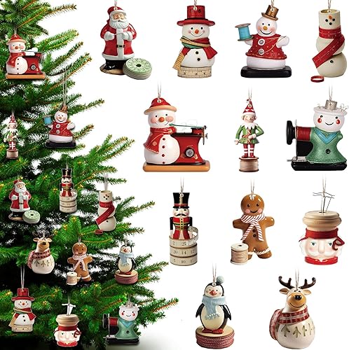 24 adornos de Navidad, vintage, retro, regalo de Navidad, rústico, de madera, para colgar en el árbol, adornos coloridos para vacaciones de 24 adornos de Navidad, vintage, retro, regalo de Navidad, rústico, de madera, para colgar en el árbol, adornos coloridos para vacaciones de