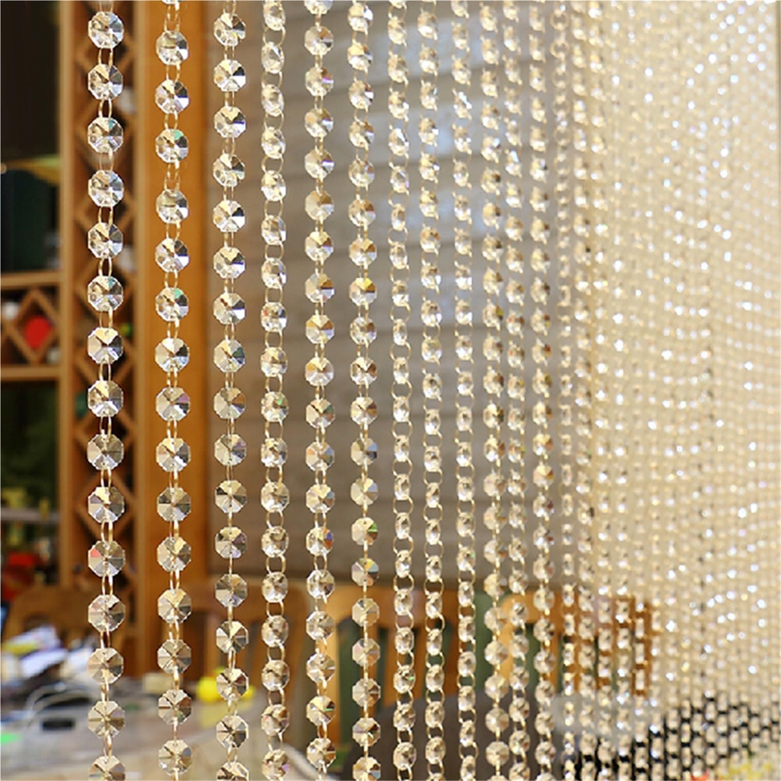 Rideau de Perles Rideau de Porte en Perles Cristal Luxe, 1 pièce, 1M, diviseur, décoration la Maison, Rideau fenêtre Salon pour Porte de Balcon